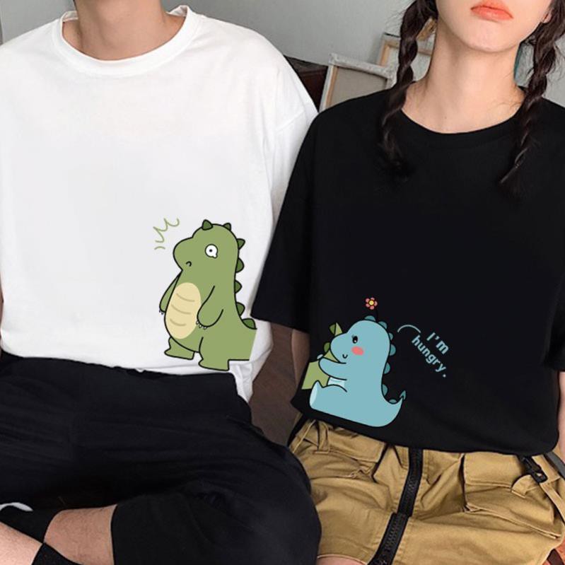 GIA TỐT - ❤️SIÊU ĐẸP❤️ Áo đôi khủng long siêu HOT cực dễ thương - Giá chỉ 1 áo / có size cho trẻ em