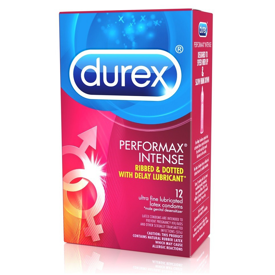 Bao cao su cao cấp kéo dài thời gian quan hệ Durex Performax Intense - 1 cái dùng thử
