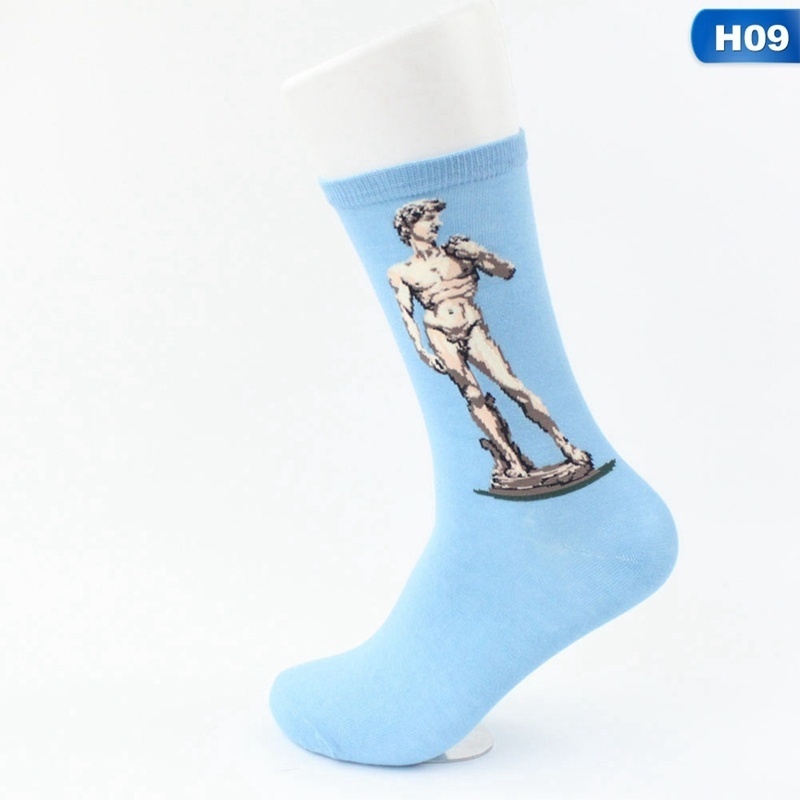 Tất cotton họa tiết Giáng Sinh/Mona Lisa độc đáo dành cho unisex