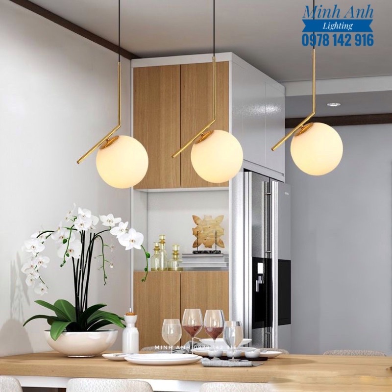 Đèn Thả Đơn Xi Vàng Cao Cấp Trang Trí Phòng Khách Phòng Ngủ Bàn Ăn Quầy Pha Chế Tặng Kèm Bóng LED Minh Anh TH41