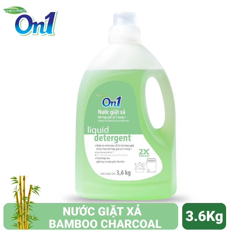 Nước giặt xả ON1 chống lem màu hương Bamboo Charcoal 3.6kg N6902