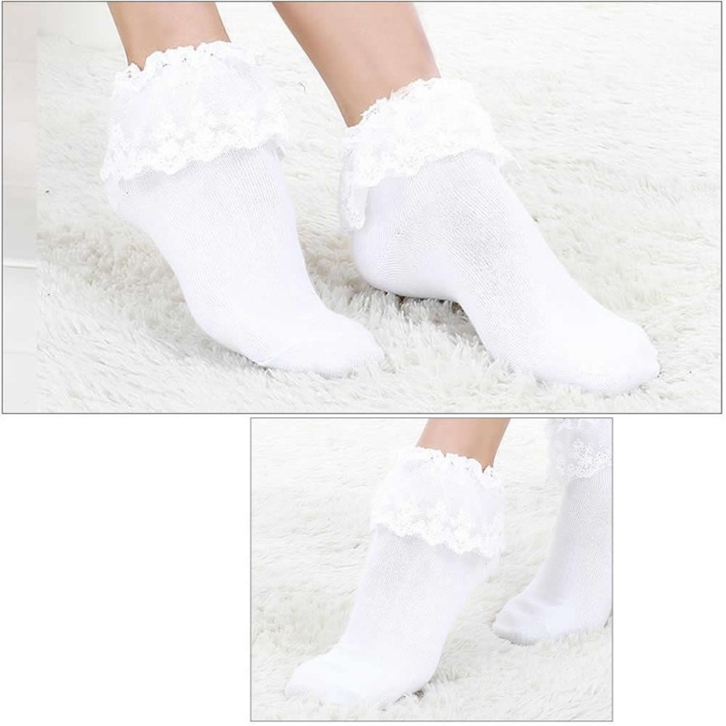 Đôi Vớ Công Chúa Phối Ren Xếp Nếp Phong Cách Vintage Ngọt Ngào Cho Nữ Mới
