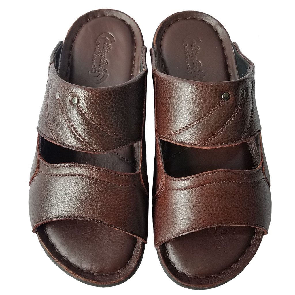 Dép Nam Quai Ngang Da Bò Thật BIGBEN Cao Cấp DN332