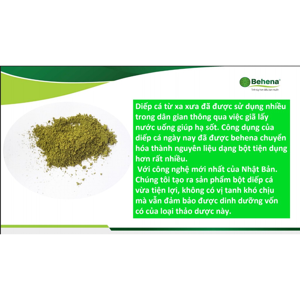 Bột diếp cá Behena sấy lạnh nguyên chất 100% - Hộp 50g - Bột rau củ Organic mờ thâm hết mụn sáng da, đánh tan bệnh trĩ | BigBuy360 - bigbuy360.vn