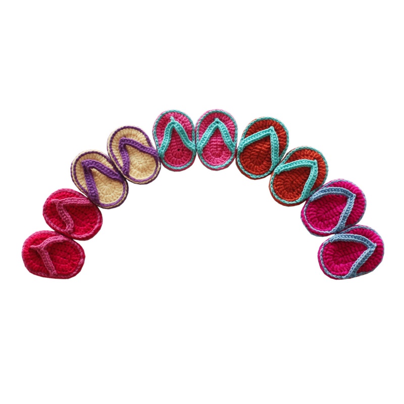 Dép Đan Len Thủ Công Xinh Xắn Dùng Làm Đạo Cụ Chụp Ảnh Cho Bé Sơ Sinh