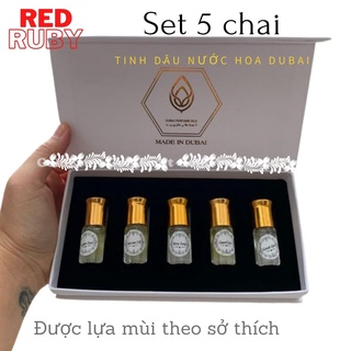 [Mix set theo yêu cầu] Set 5 chai tinh dầu nước hoa Dubai - thơm nhất, HOT nhất,hàng chính hãng