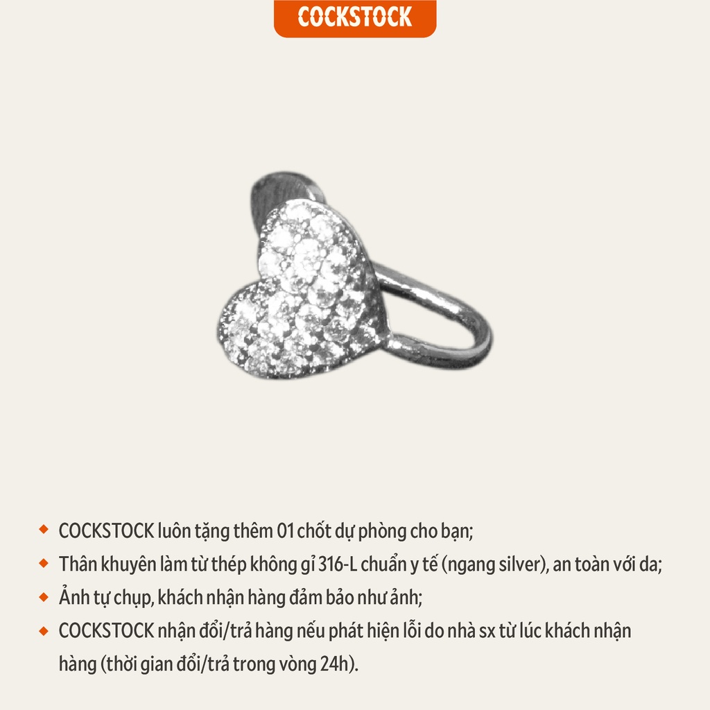 Khuyên kẹp vành tai Hearts CockStock