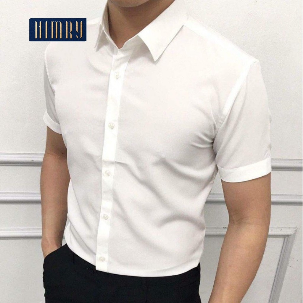 Áo Sơ Mi Nam Trơn Tay Ngắn - Đủ Màu - Chất Lụa Không Nhăn