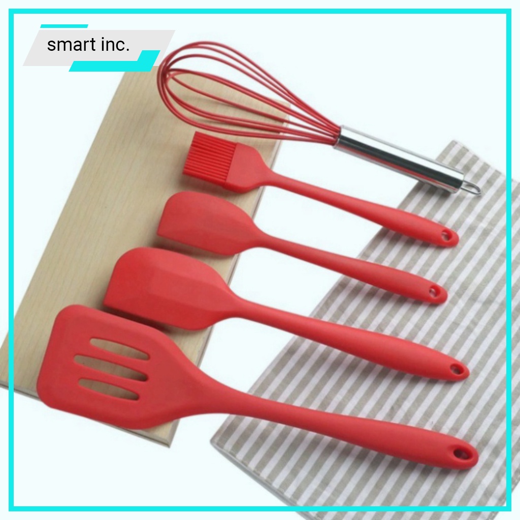 Dụng Cụ Làm Bánh Phới Trộn Bột Spatula Đánh Trứng FREESHIP Cọ Quét Bằng Silicon 5 Món