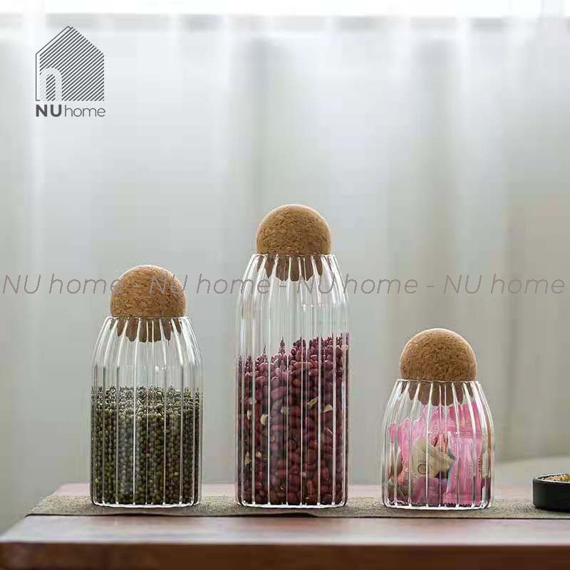 Hũ thuỷ tinh nắp bần - Gubi, lọ thuỷ tinh đựng đa năng, đựng cà phê, đồ khô và gia vị cho bếp | BigBuy360 - bigbuy360.vn