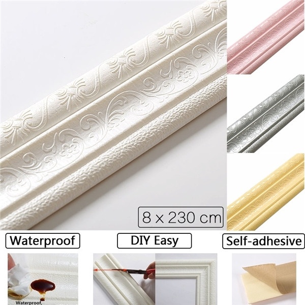 Miếng dán viền tường họa tiết 3D chống thấm nước 2.3m