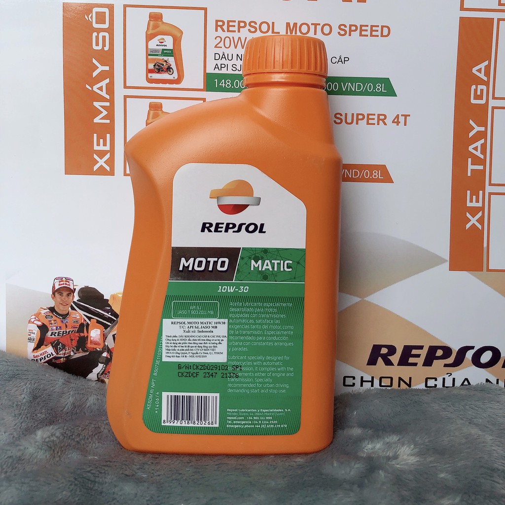 Nhớt Repsol Moto Matic 10w30 0.8L