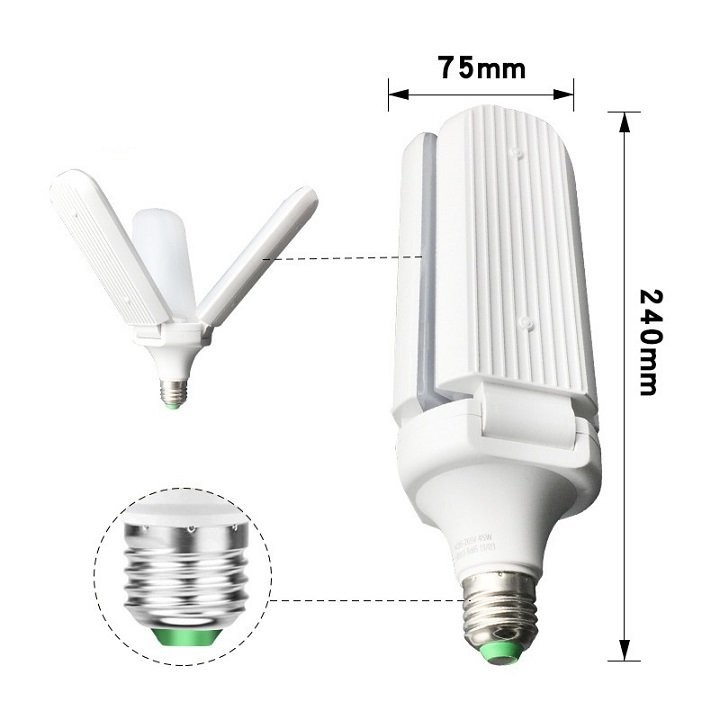 Bóng đèn led 3 cánh quạt - Công suất thực 45W