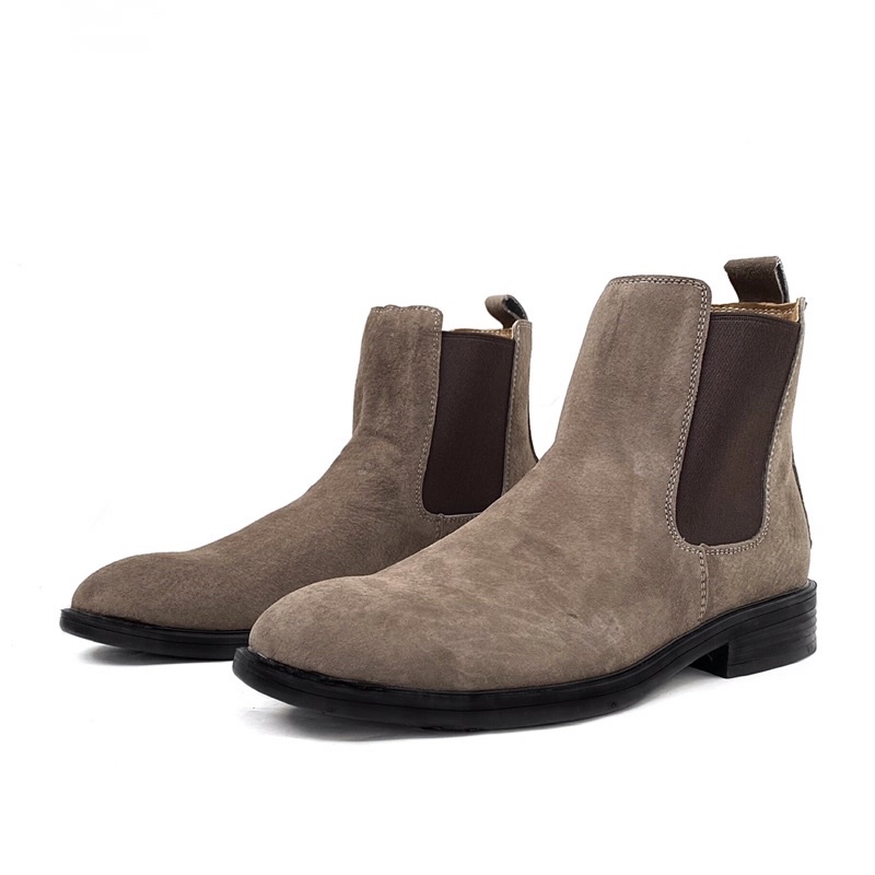 Giày chelsea boot nam da thật TEFOSS HN601 mũi tròn cá tính,trẻ trung size 38-44-Màu Nude Tan