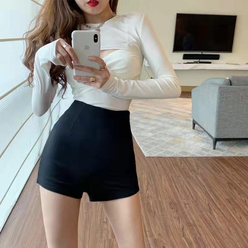 Quần legging đùi nữ thun cạp cao biker lửng ngố đồ mặc nhà dáng ôm bó lưng thun bigsize tập gym yoga