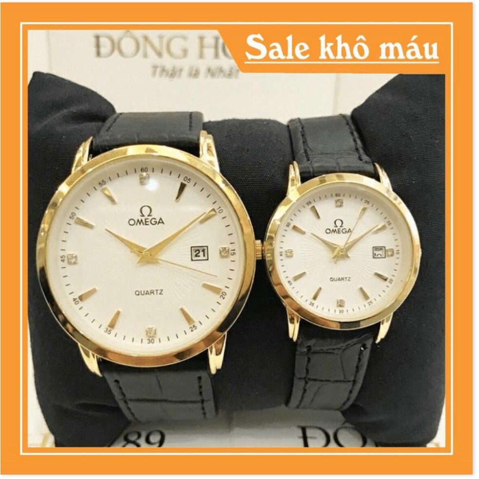 [Siêu Phẩm] Đồng hồ Omega Nam nữ dây da đính đá tính tế