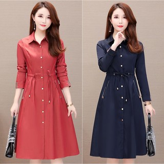 Đầm full size sơ mi cổ đức