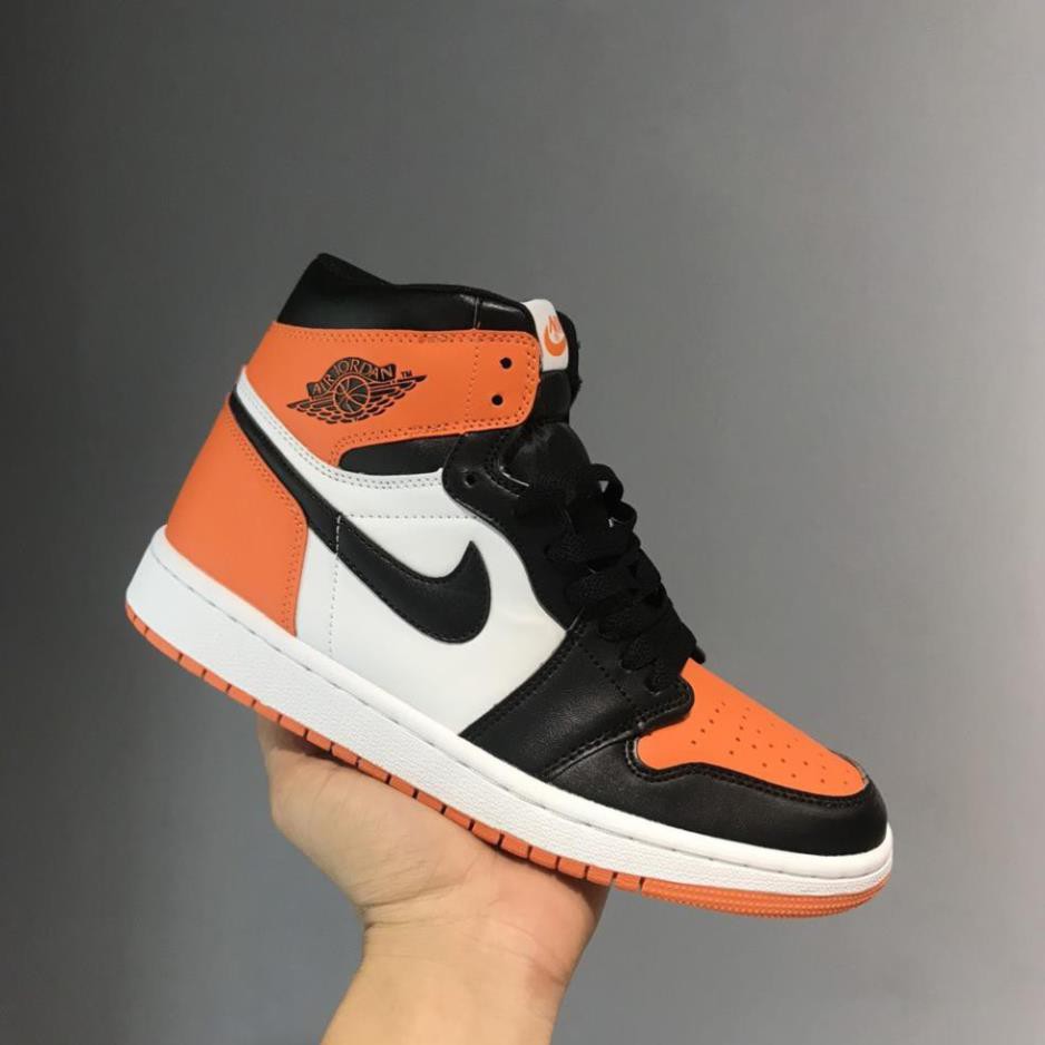 ⚡️𝕋ổ𝕟𝕘 𝕂𝕙𝕠⚡️ Giày thể thao sneaker Jordan 1 đen cam cao cổ nam nữ full box