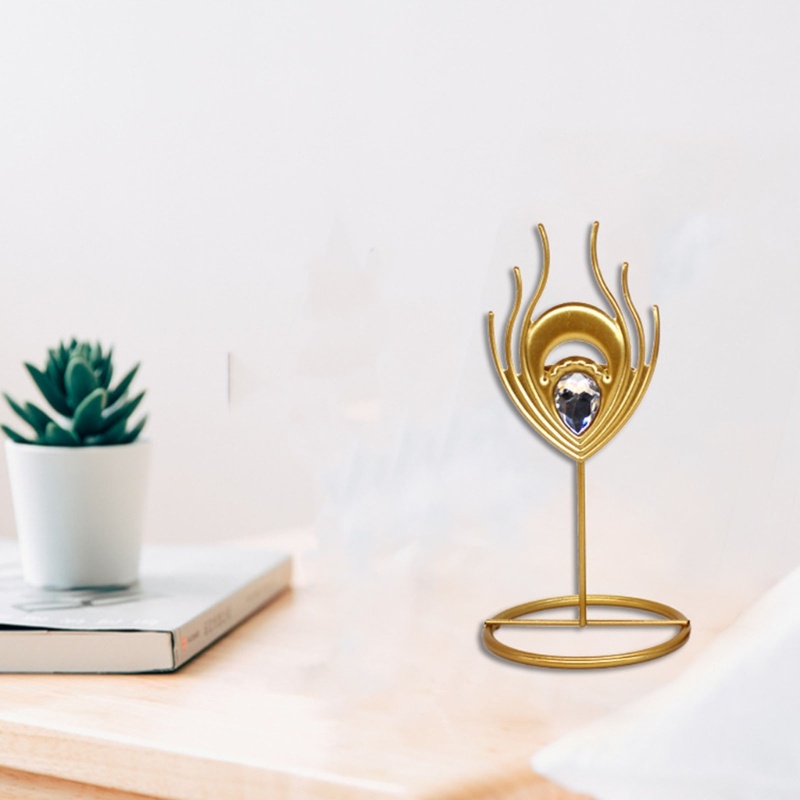 Giá Đỡ Nến Hình Lông Vũ Bằng Sắt Màu Vàng Kim Trang Trí Phòng Bếp