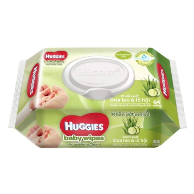 Khăn ướt Huggies không mùi 64 miếng