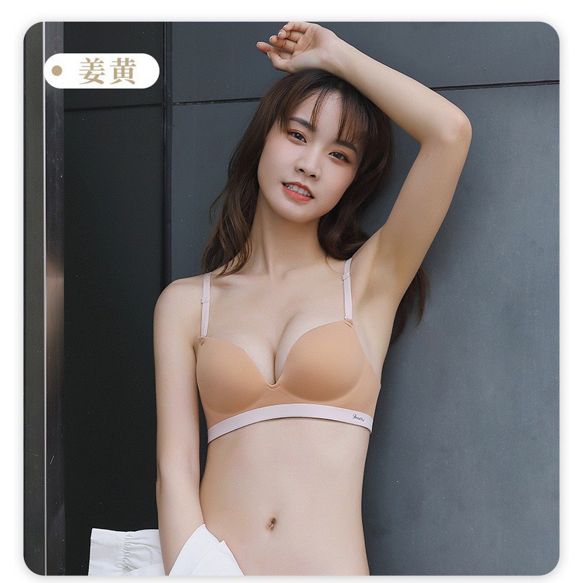 Áo Lót Nữ Đúc Su Nâng Ngực Không Gọng Đệm Dày Phối Viền Mã 664
