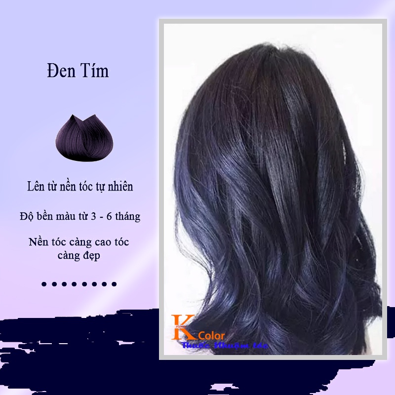 Thuốc nhuộm tóc Đen Tím sử dụng tại nhà nhiều thảo dược giá rẻ Kcolor