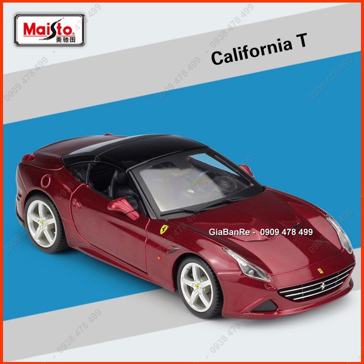 Xe Mô Hình Kim Loại Ferrari California T Mui Kín Tỉ Lệ 1:24 -  Bburago - Đỏ Đậm - 8169.1
