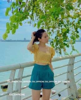Quần sooc cúc bấm cạp cao
