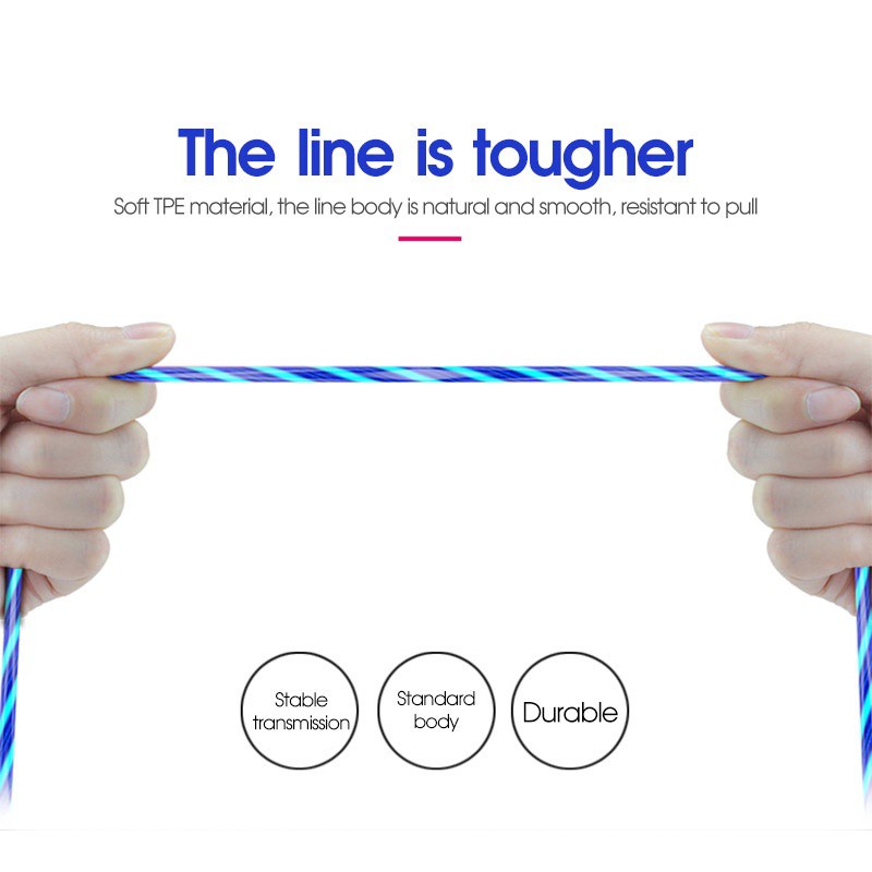 Cáp từ tính Sạc nhanh LED Cáp chiếu sáng Micro USB Loại C cho iPhone và Dây nam châm Android