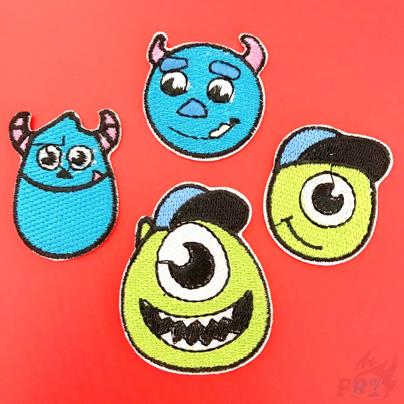 ☸ Quái Vật Disney: Monsters, Inc. Sticker Ủi Thêu Hình Mike / Sullivan ☸ 1 Sticker Ủi Thêu Hoạt Hình Dễ Thương