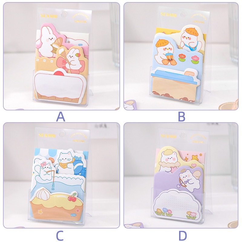 Set 80 giấy ghi chú họa tiết hoạt hình xinh xắn