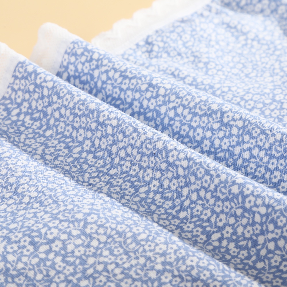 Set 5 quần lót nữ AIJOLEN vải cotton thoáng khí lưng thấp dòng màu xanh lam thắt dây nơ dễ thương