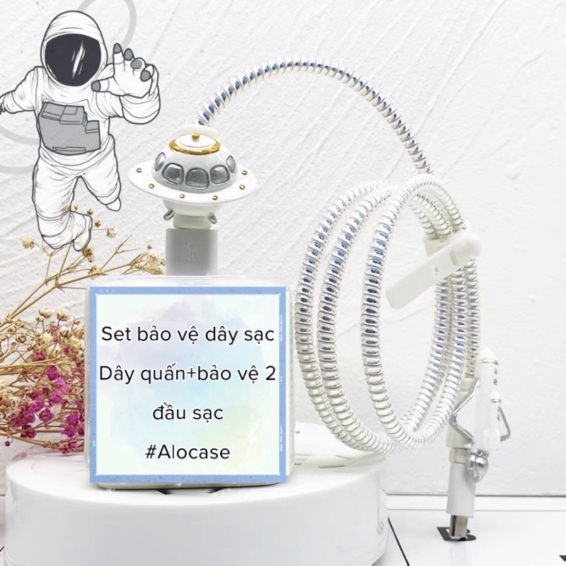 Combo dây quấn và bảo vệ 2 đầu cáp sạc VŨ TRỤ
