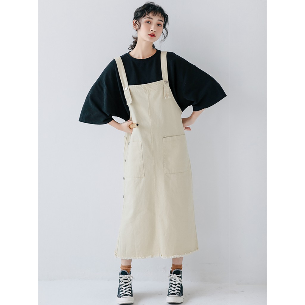 Váy yếm thô - váy jeans ulzzang