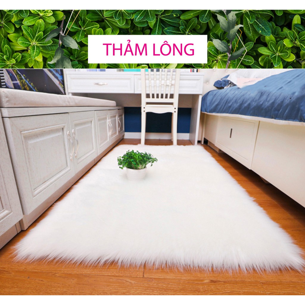 Thảm lông trắng [HÀNG CHẤT LƯỢNG] kích thước 1,2m x 50cm