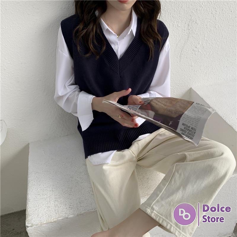 Áo gile len nữ cổ tim chất đẹp - Dolce | BigBuy360 - bigbuy360.vn