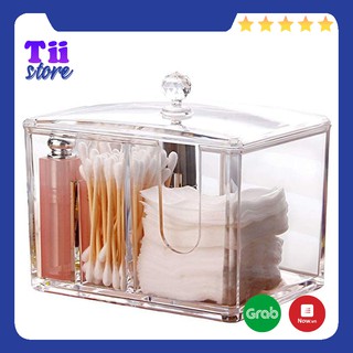 Hộp đựng bông tăm và bông tẩy trang Mica trong suốt