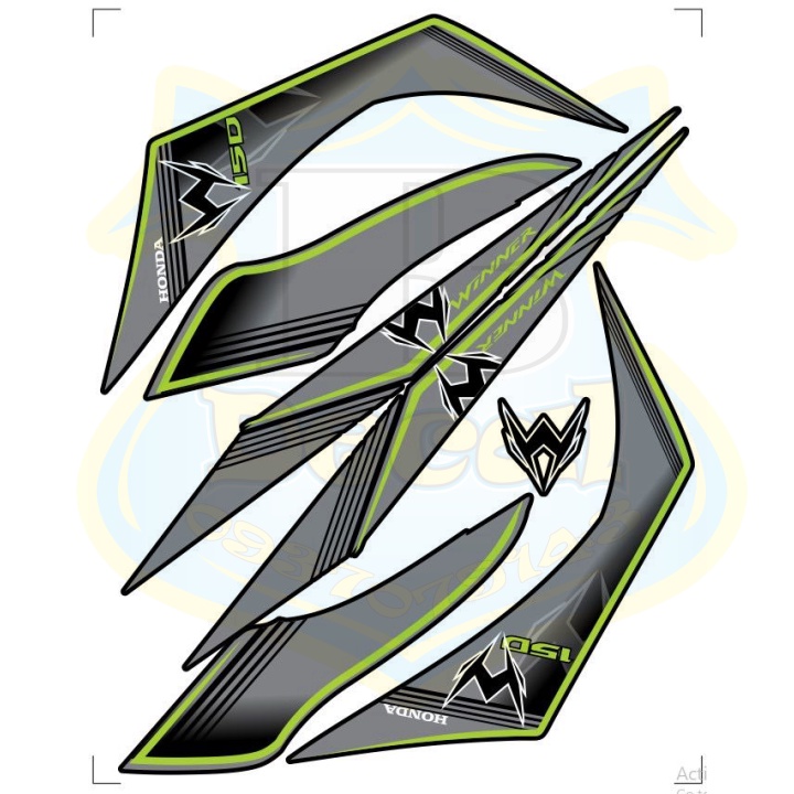 ( Quí khách vui lòng mang ra tiệm cho thợ dán ) Tem winner logo W đen