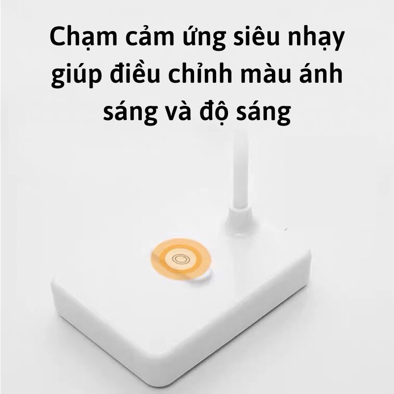 Đèn học để bàn bảo vệ mắt, Đèn học LED tích điện P8-1000lux  - Cảm ứng, 3 chế độ sáng hỗ trợ chống cận