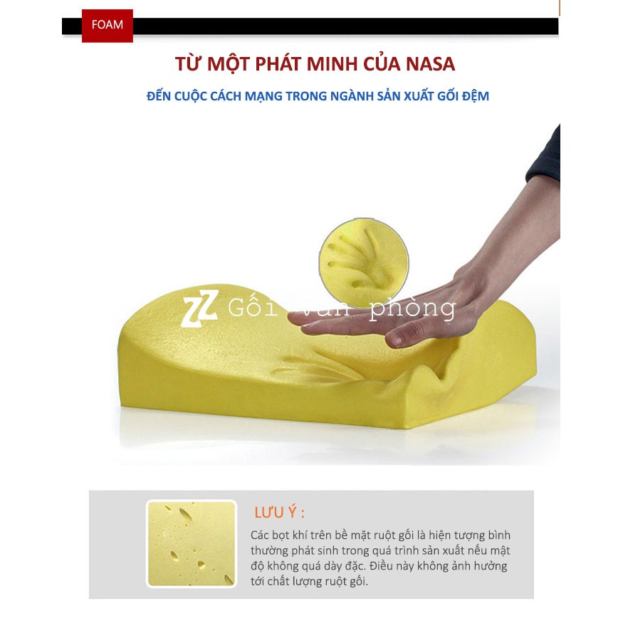 [Cao Su Non] Gối Đệm Tựa Lưng Văn Phòng ZURI PILLOW GTL-01 Chống Đau Mỏi Lưng, Đau Cột Sống (Có Vỏ Vải Và Nhung)