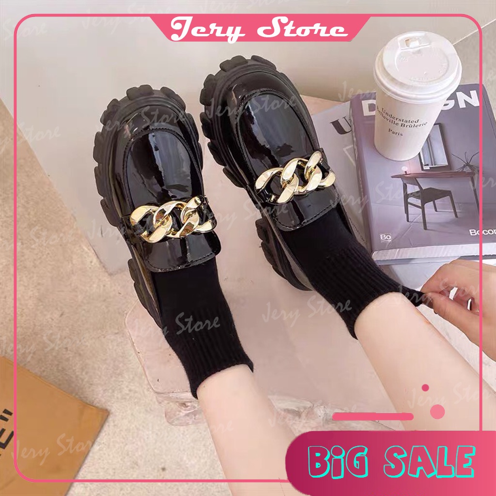 Giày đế độn hót hít quai xích kiểu mới cá tính sang trọng, thể thao độn đế ,Giày jery store