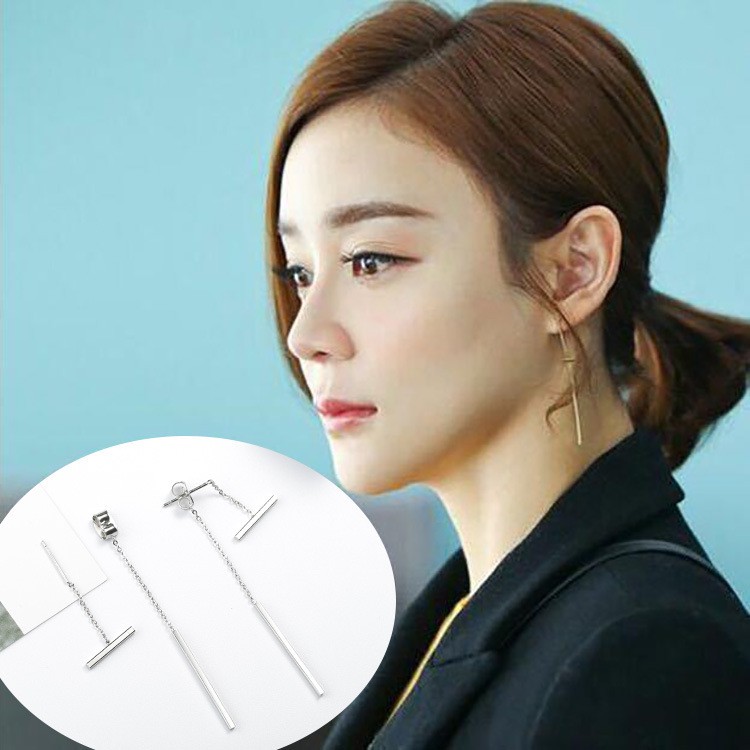 Long Geometric Tassel Earrings