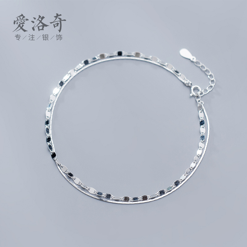 Lắc Chân Mạ Bạc 925 Thiết Kế Đơn Giản Thời Trang Hàn Quốc Cho Nữ