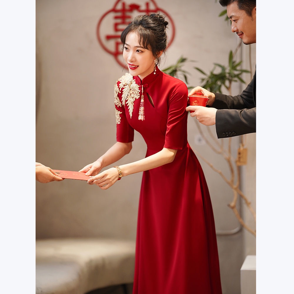 Đầm Cô Dâu Dáng Dài Phong Cách Trung Hoa Lv2023 Sang Trọng