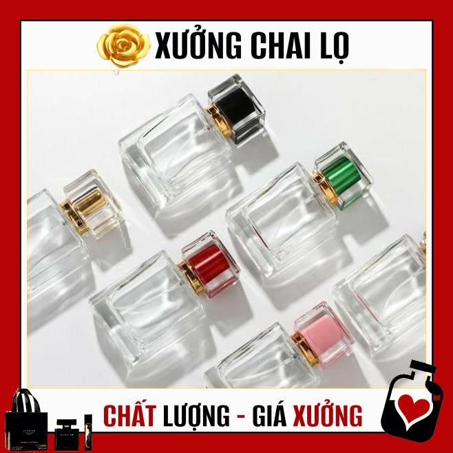 Lọ Chiết Nước Hoa ❤ TOP GIÁ RẺ ❤ Lọ chiết nước hoa 50ml cao cấp nắp vuông, phụ kiện du lịch