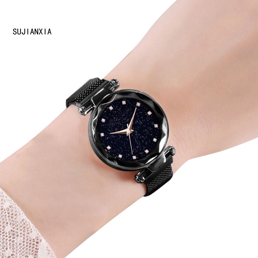 Đồng Hồ Nữ Ov Dây Thép Không Gỉ Mặt Đính Đá Lấp Lánh