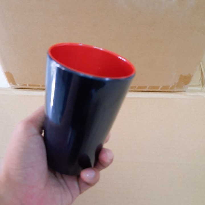Ly Nhựa Melamine 2 Lớp Đỏ Đen Cao Cấp