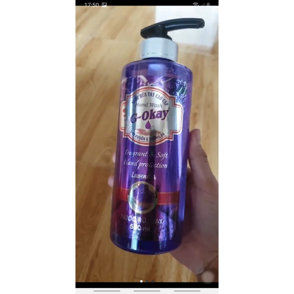 NƯỚC RỬA TAY DƯỠNG DA VÀ DIỆT KHUẨN G-OKAY 500ML (Hương Lavender - Tím)