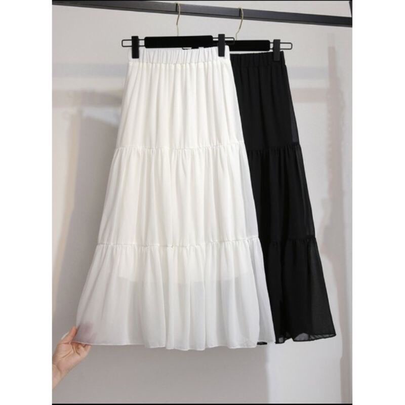 Chân váy nữ WADO Chân váy 3 tầng Nữ 2 lớp voan, dáng dài Ulzzang Siêu Xinh