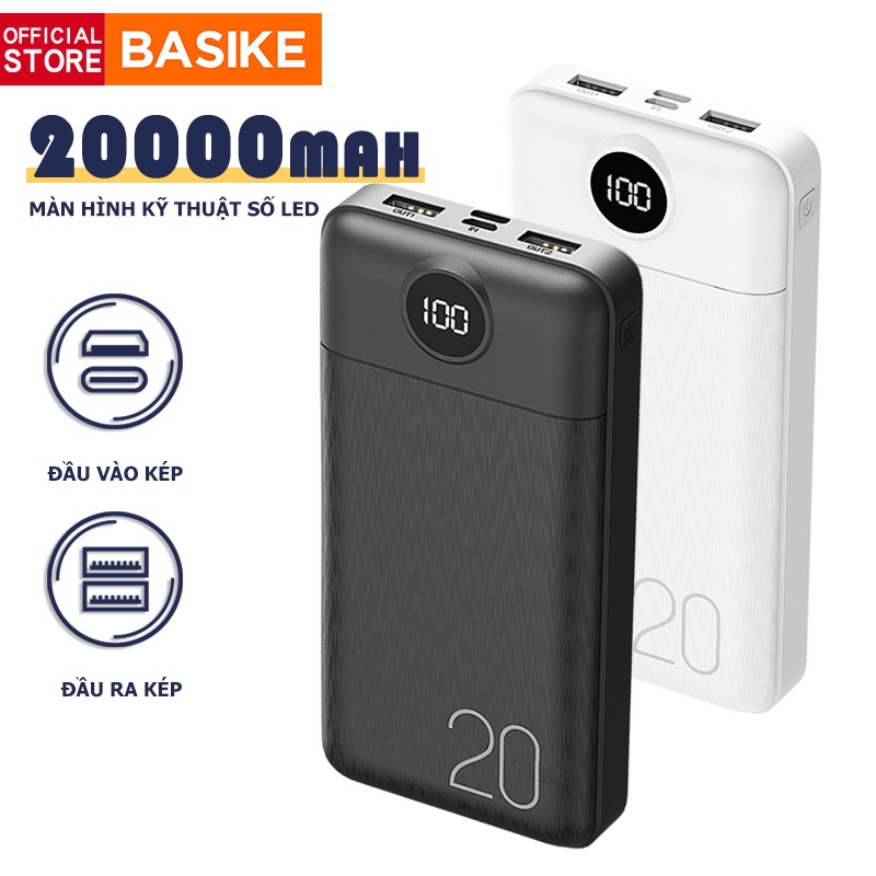 Sạc dự phòng 20000mAh PT126P BASIKE Cho Điện Thoại Thông - Bảo hành 12 tháng